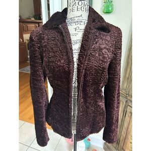 Giancarlo Ferrari Women's Chocolate Sculpted Velvet Jacket
